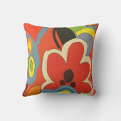 Abstract With Tropical Flowers Throw Pillow (Back)