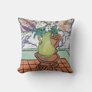 Abstract With Tropical Ivy Flowers Throw Pillow