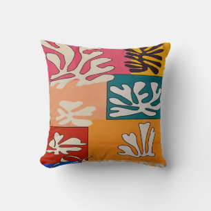 Abstract With Tropical Ivy Flowers Throw Pillow