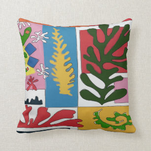 Abstract With Tropical Ivy Leaves Throw Pillow