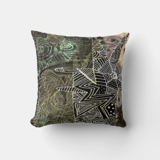 abstract with wolf throw pillow