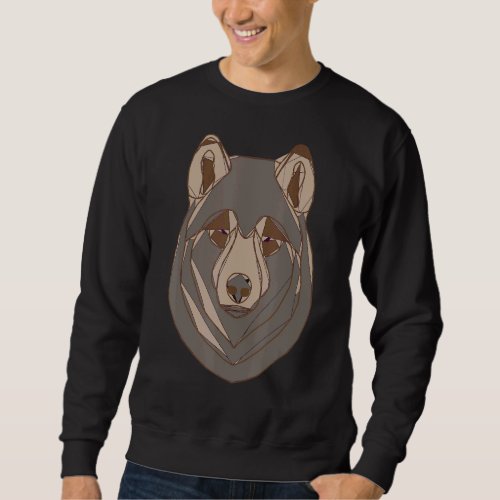 Abstract Wolf Motif Predator Face Wolfs Artwork Sweatshirt