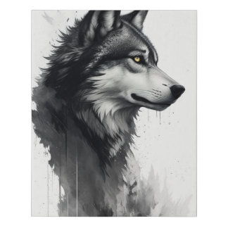 Abstract Wolf Profile Faux Canvas Print