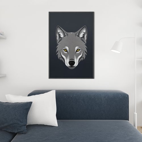 Abstract Wolf Spirit Animal With Customizable Text Poster