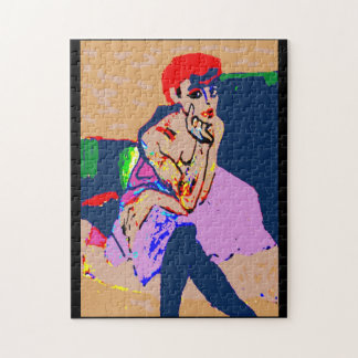Abstract Woman Art Deco Jigsaw Puzzle