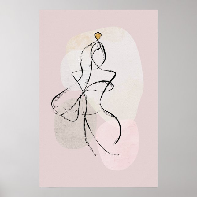 Abstract Woman Art, One Line Sketch  Poster (Front)
