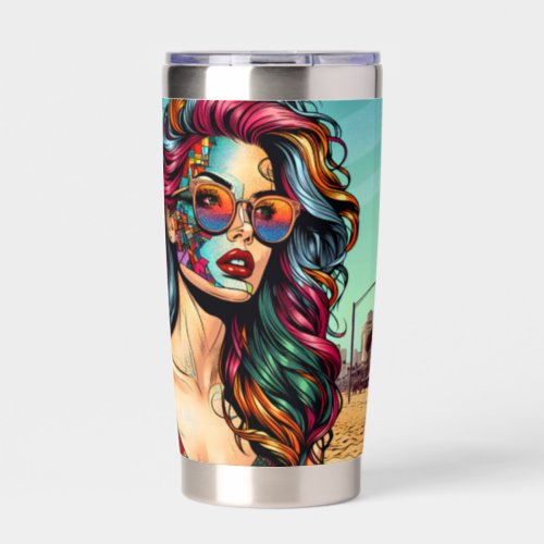 Abstract Woman at Beach Insulated Tumbler