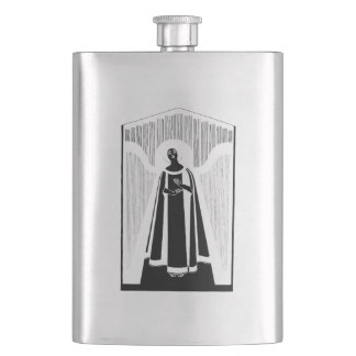 Abstract Woman Drawing Art Vintage Minimalist Flask