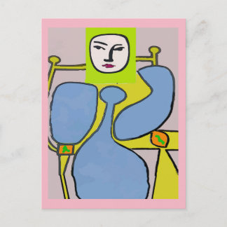 Abstract Woman, Face Postcard