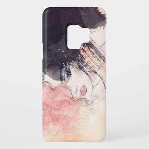 Abstract Woman Fashion Watercolor Painting Case_Mate Samsung Galaxy S9 Case