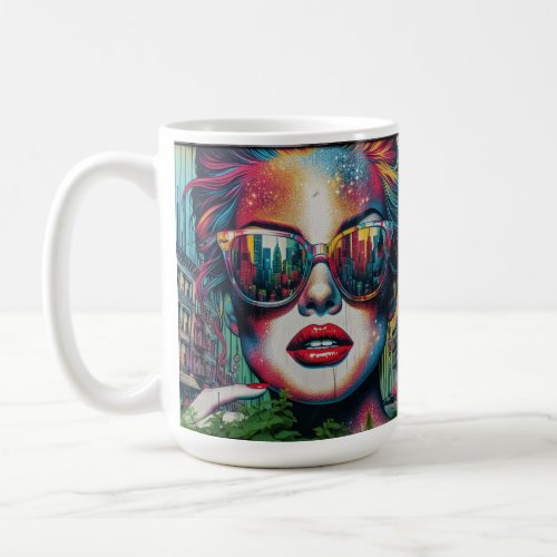  Abstract Woman in Sunglasses Ai Art  Coffee Mug