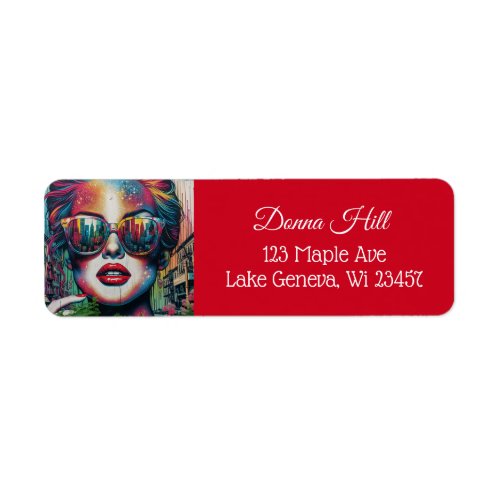  Abstract Woman in Sunglasses Ai Art Label