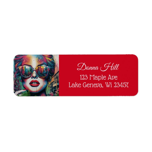  Abstract Woman in Sunglasses Ai Art Label (Front)