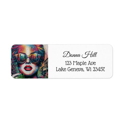  Abstract Woman in Sunglasses Ai Art Label