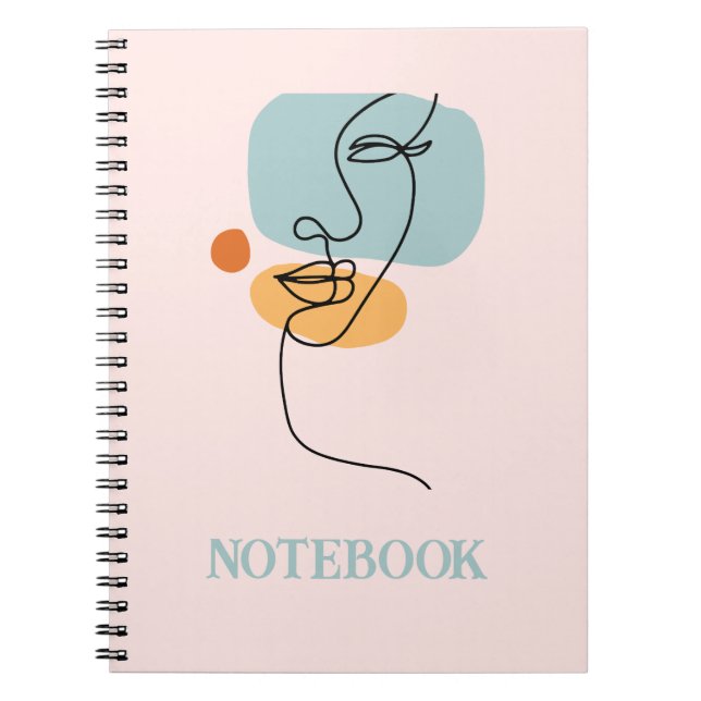 Abstract Woman Line Art Spiral Photo Notebook (Front)