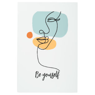 Abstract Woman Line Metal Wall Art