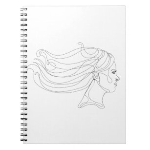 Minimalist Abstract Love Portrait Line Art Drawing Notebook