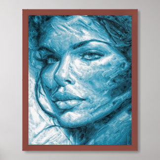 Abstract woman portrait painting framed art