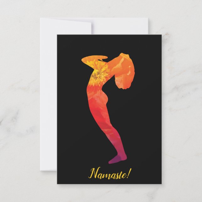 Abstract Woman Practicing Yoga | Customizable Thank You Card (Front)