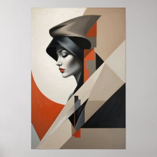 Abstract Woman’s Portrait - Geometric Modern Art Poster