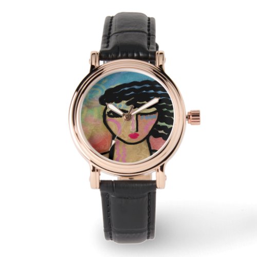 Abstract Woman Wearable Art Watch