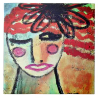 Abstract Acrylic Portrait cheapest of a Woman Painted on OSB Board Original Abstract Art