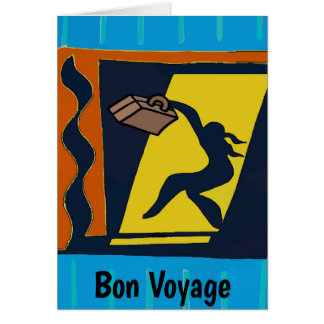 Abstract Woman with Suitcase Cards