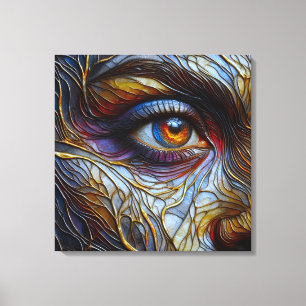 Abstract Woman's Face Closeup Canvas Print