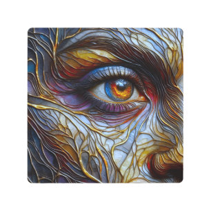Abstract Woman's Face Closeup Metal Print