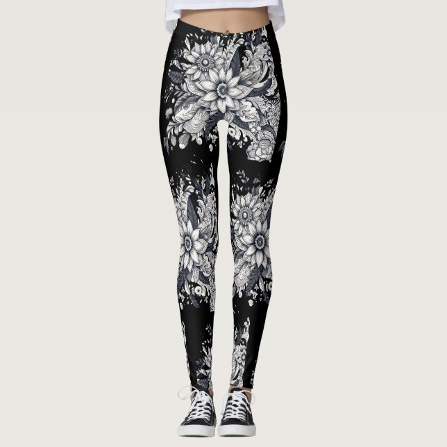 abstract women face leggings (Front)