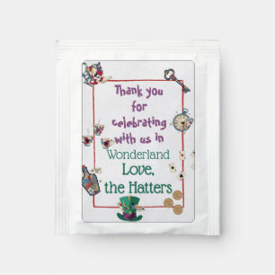 Abstract Wonderland Birthday Invitation Tea Bag Drink Mix