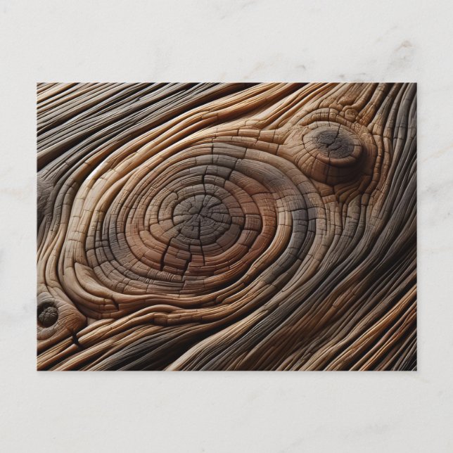 Abstract Wood Art Design Texture Postcard (Front)