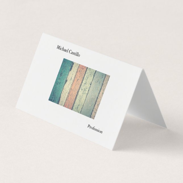 Abstract Wood Black White Minimalist Modern Business Card (Front)