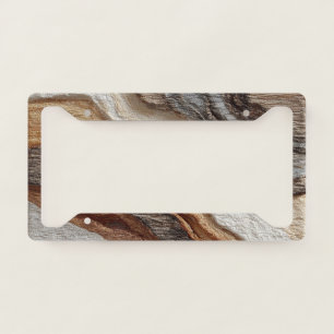 Abstract Wood Grain License Plate Frame