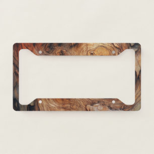 Abstract Wood Texture License Plate Frame