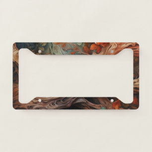 Abstract Wood Texture License Plate Frame