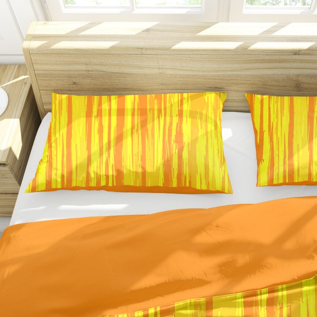 Abstract Wood Texture Orange And Yellow  Pillow Case (Creator Uploaded)