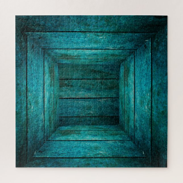 Abstract wooden cube jigsaw puzzle (Vertical)