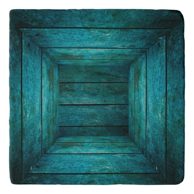 Abstract wooden cube trivet (Front)