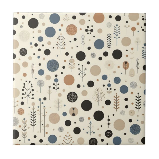 Abstract Woodland Ceramic Tile (Front)