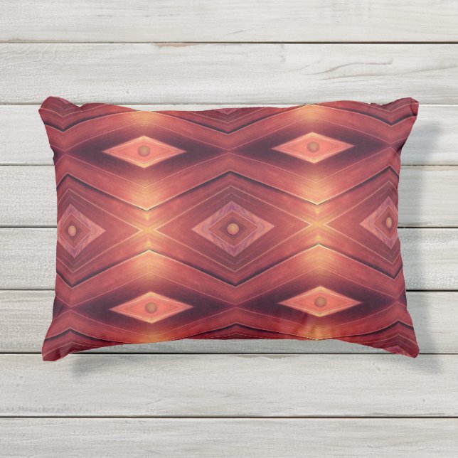 Abstract Woodwork Outdoor Pillow (Front)
