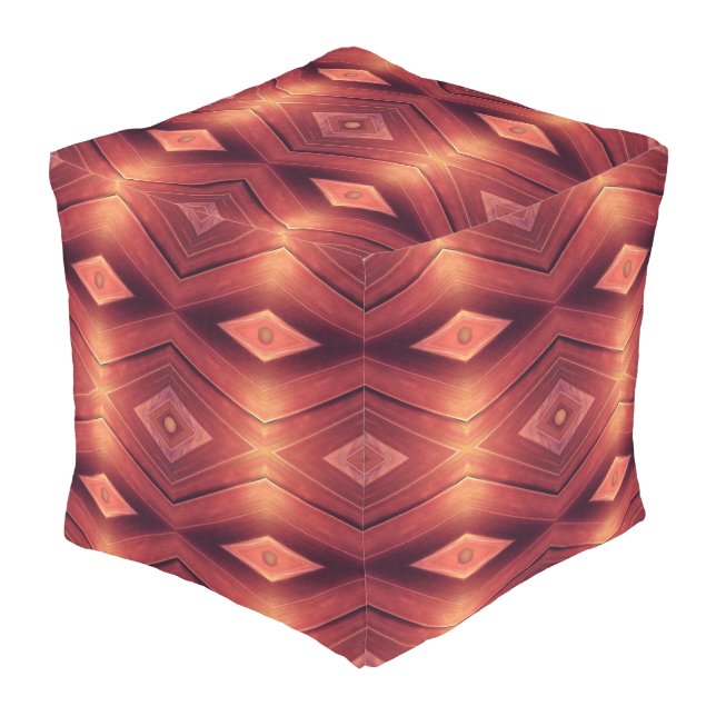 Abstract Woodwork Outdoor Pouf (Angled Front)