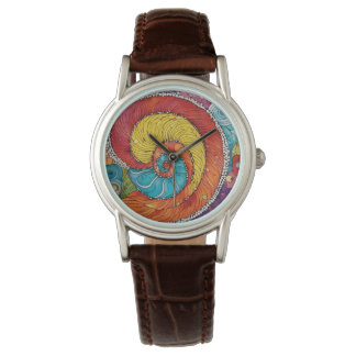 Abstract worm pattern, multicolor watch
