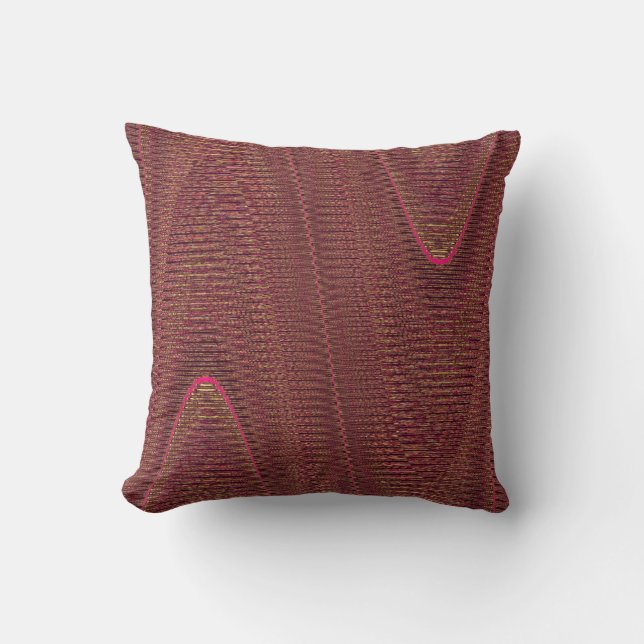 Abstract Woven Threads, Mauve Sq Throw Pillow. Pillow (Front)