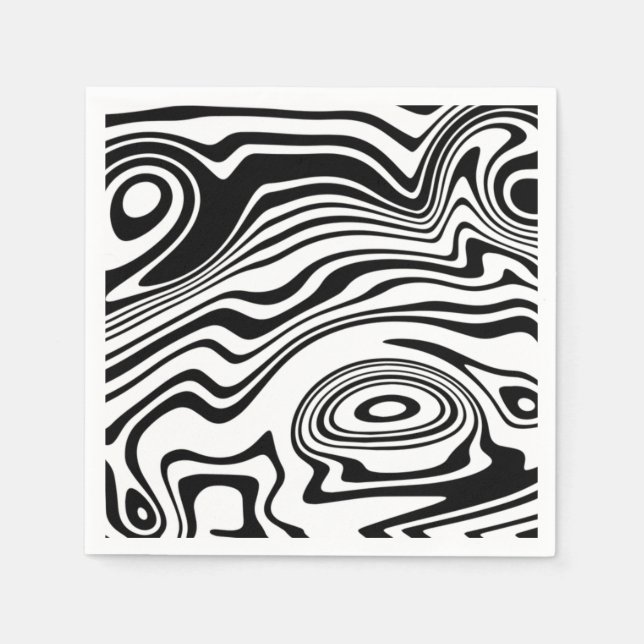 Abstract Wrapped Waves Napkins - Choose Color (Front)
