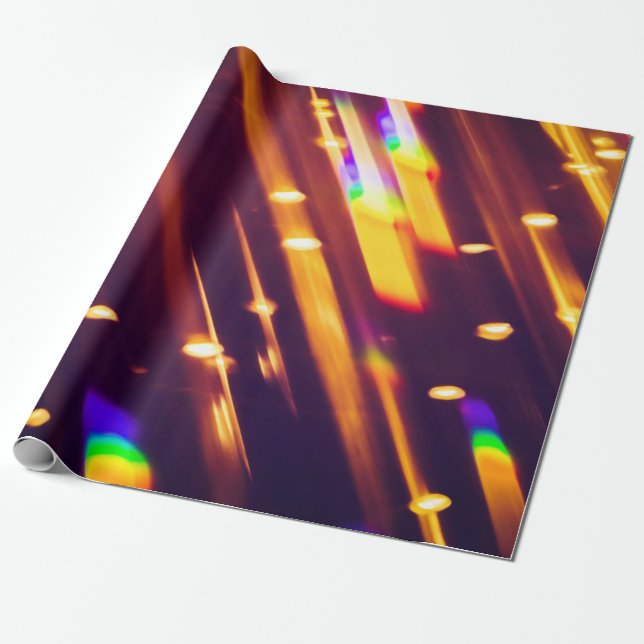 Abstract xmas Gold sparkles or glitter lights. Chr Wrapping Paper (Unrolled)