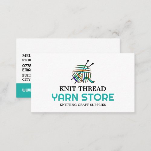 Abstract Yarn Knitting Store Yarn Store Business Card