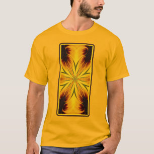 Abstract Yellow And Brown Kaleidoscope Art  T-Shirt