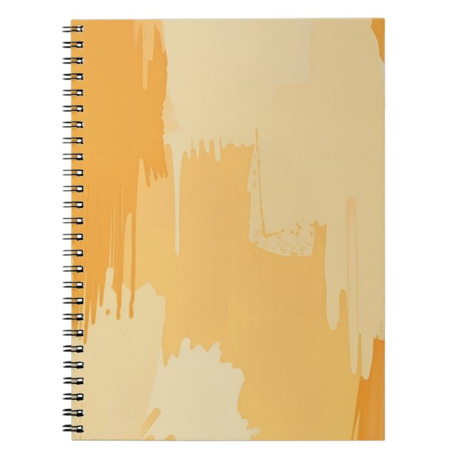 Abstract Yellow and Cream Paint Strokes  Notebook (Front)