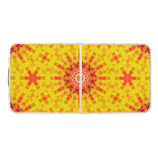 Abstract Yellow and Orange Beer Pong Table